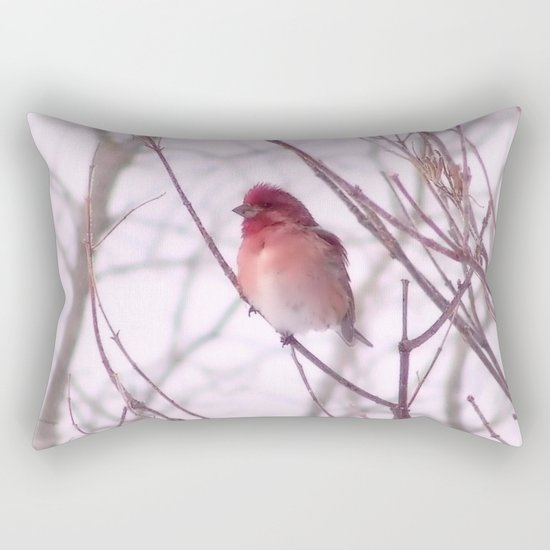 Purple Finch Rectangular Pillow