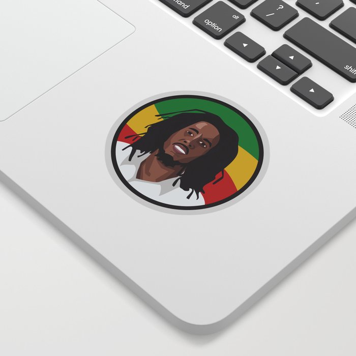 Illustration of Reggae artist Marley Sticker