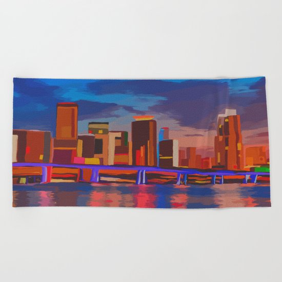Miami Evening Beach Towel