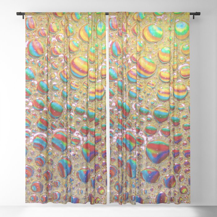 Rainbow Dewdrops Sheer Curtain