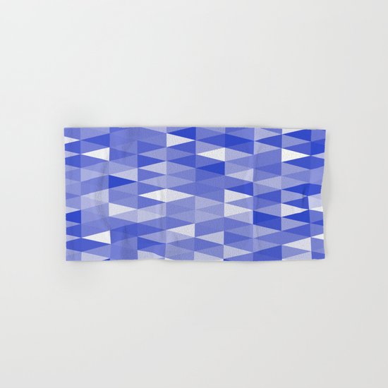Triangles In Blue Hand & Bath Towel