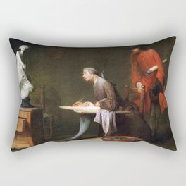 The Drawing Lesson (1748) by Jean-Baptiste-Siméon Chardin Rectangular Pillow
