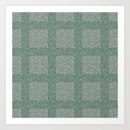 Leaf Green and Dusty Grey Tweed Design Art Print