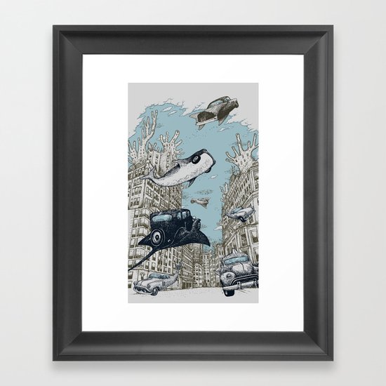 The Streets of Atlantis Framed Art Print