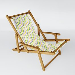 Modern Pastel Striped Shells Pattern Sling Chair