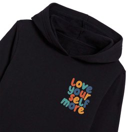 Love Your Self More in red yellow green and blue Kids Pullover Hoodies