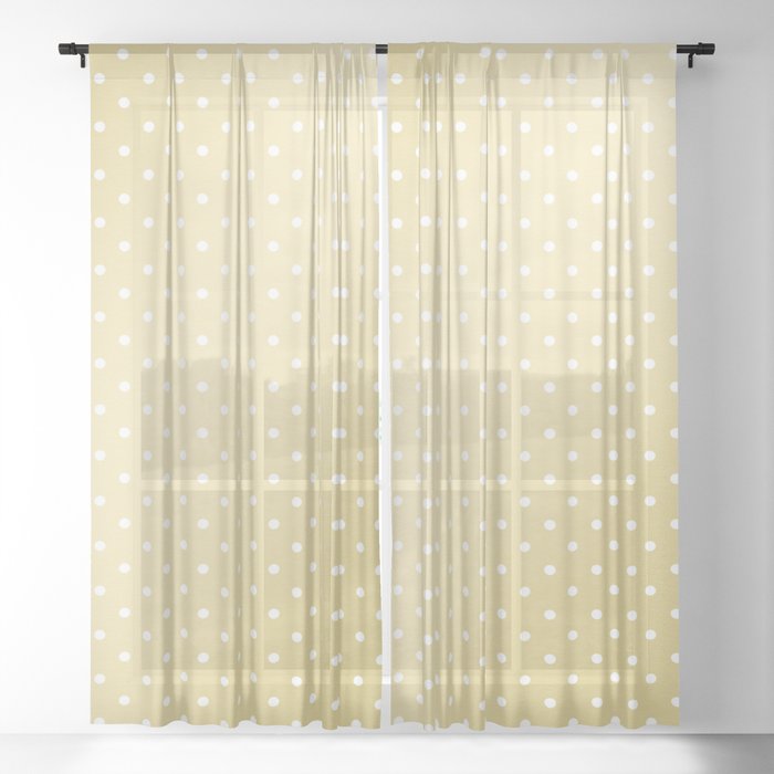 Modern Grant Polka Dots, Gold Polka Dot Sheer Curtains