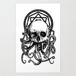 Pieces of Cthulhu Kunstdrucke | Circle, Graphicdesign, Alchemy, Pentagram, Tentacles, Octopus, Witch, Alternative, Witchcraft, Geometric 