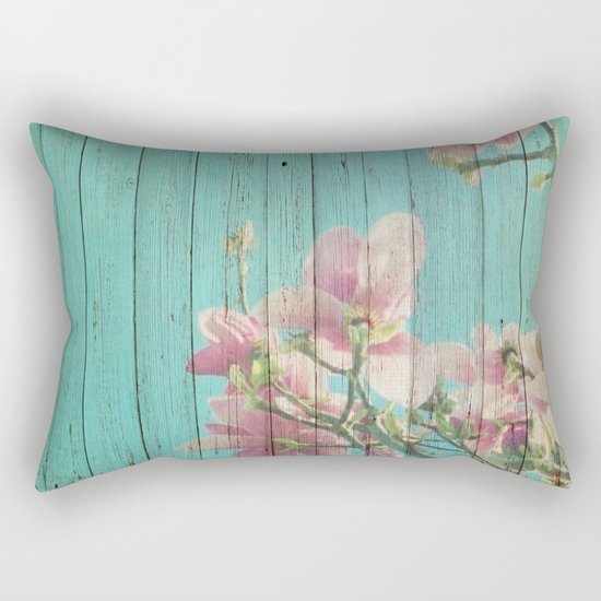 Sweet Flowers on Wood 08 Rectangular Pillow
