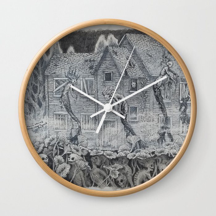 Lotus Teeth (collaboration with Kevin Newell of Evergreen Illustration) Wall Clock