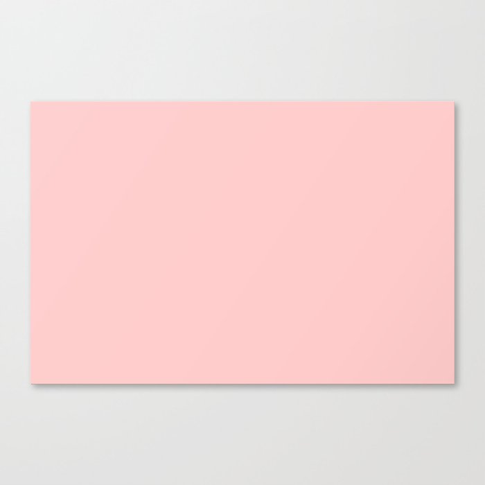 Light Pink Solid Color Popular Hues - Patternless Shades of Red Collection - Hex Value #FFCBCB Canvas Print