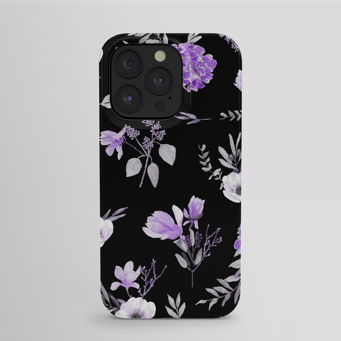 Lavender & Black Pattern iPhone Case