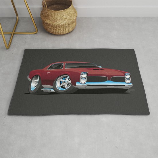 Classic American Muscle Car Cartoon Rug By Hobrath Society6