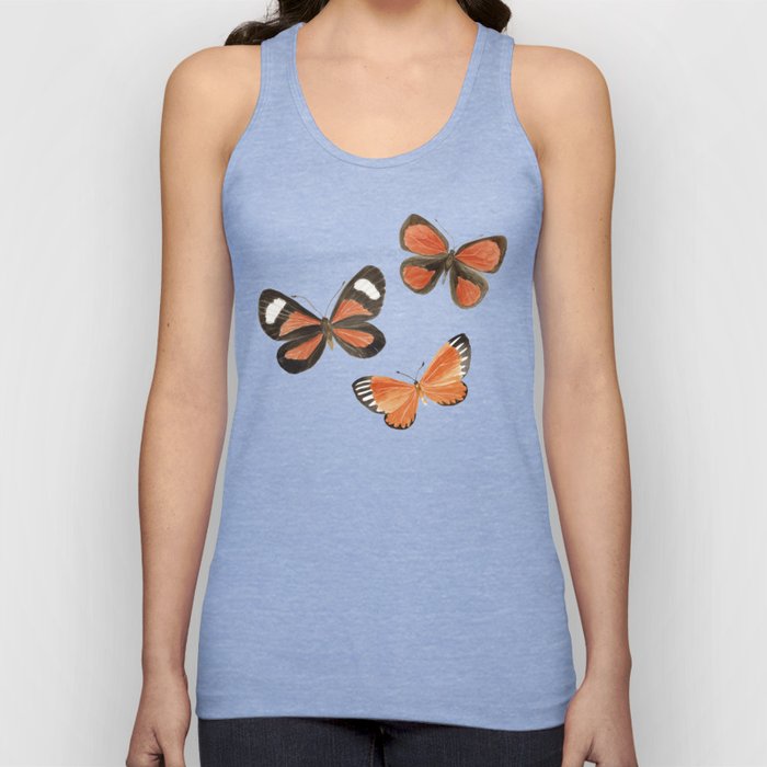 Orange Butterflies Tank Top