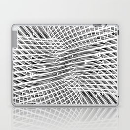 Abstract steel metal chrome curved lines black and white  Laptop Skin