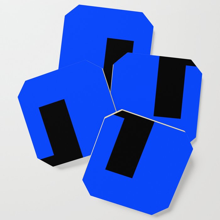 Letter H (Black & Blue) Coaster