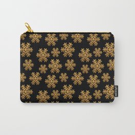Golden Snowflakes Winter Merry Christmas Xmas  Carry-All Pouch