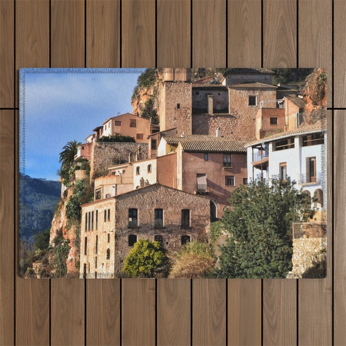 Spain Photography - Castell De Miravet In The Sunset Outdoor Rug