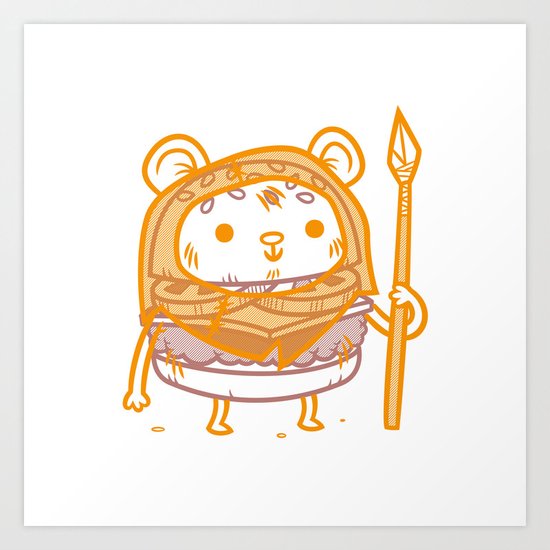 Cheeseburger Ewok Art Print