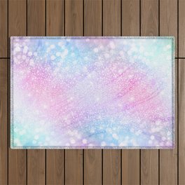 Magical Iridescent Glitter Sparkles Pink Girly Design Outdoor Rug