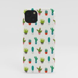 Colorful cactus succulent plant flower nature pattern iPhone Case