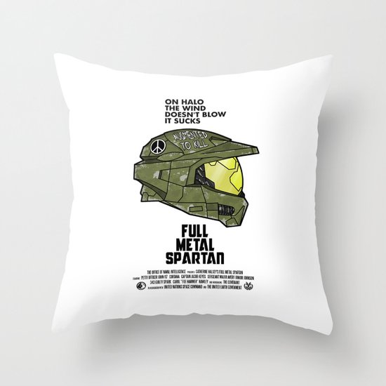Full Metal Spartan Throw Pillow