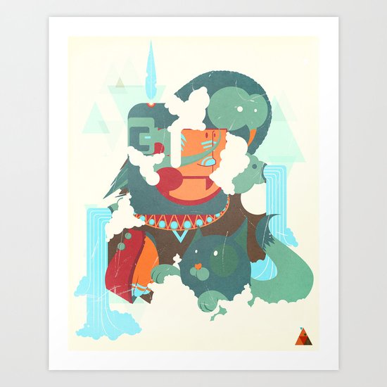 Mayan priest2 Art Print