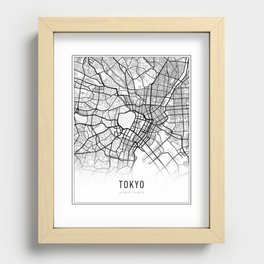 Tokyo, Japan City Map Recessed Framed Print