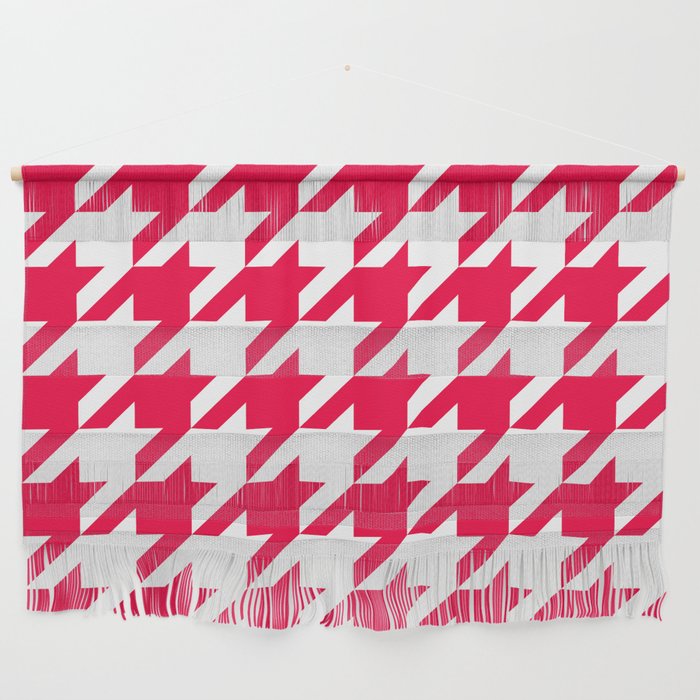 Big Red Houndstooth Pattern Wall Hanging
