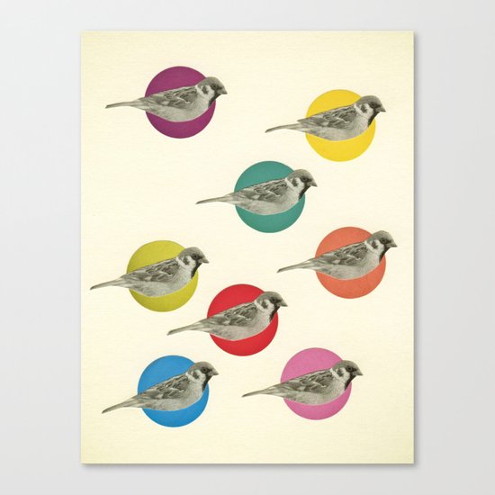 Gathering Sparrows Canvas Print