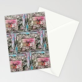 Marbling collage Stationery Cards