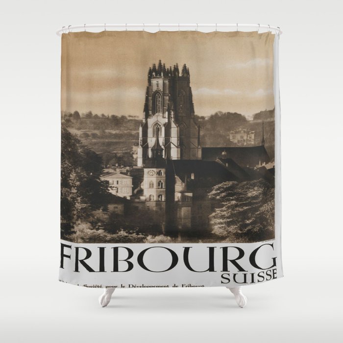 Vintage poster - Fribourg Shower Curtain