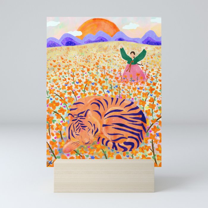 Tiger Flower Field  Mini Art Print