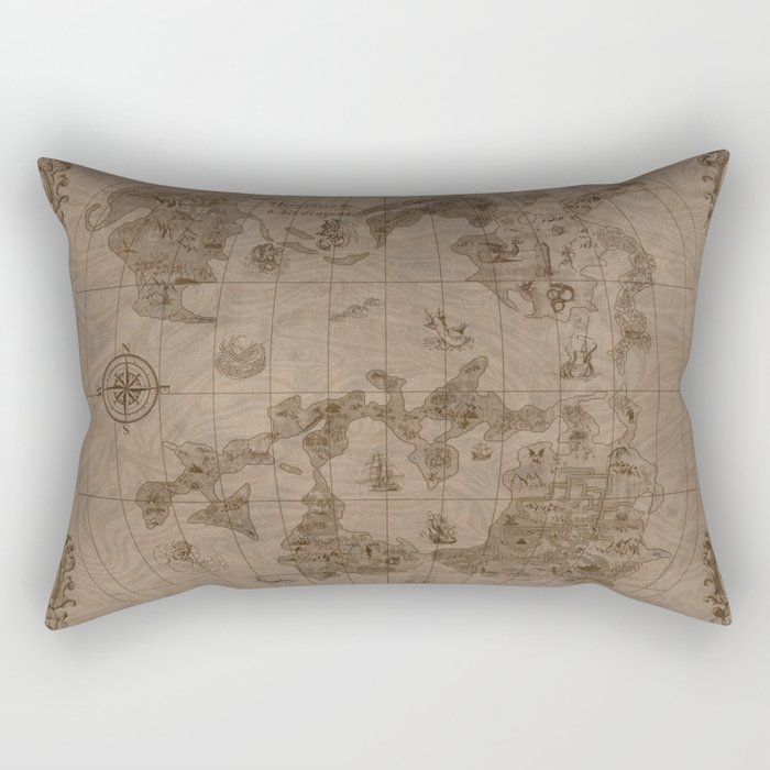 F. Fantasy NES Medieval-Styled Game Map Rectangular Pillow