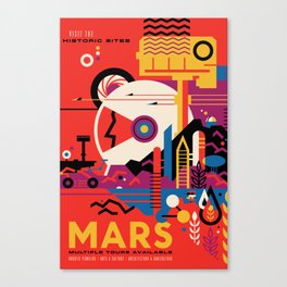 NASA Retro Space Travel Poster #9 Mars Canvas Print
