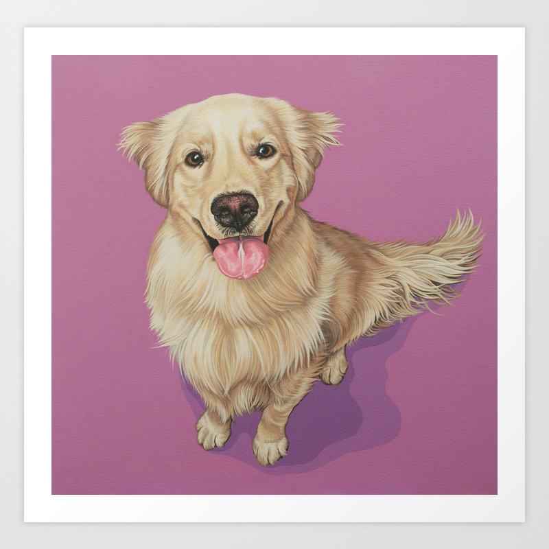 Adorable Golden Retriever Puppy Painting Puppy Portrait Sweet