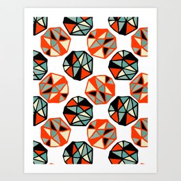 Mid Century Modern Colorful Abstract Circle Shapes  Art Print