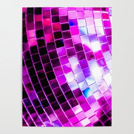 Purple Disco Ball Poster