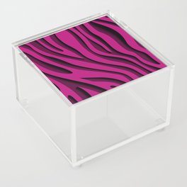 Pink Zebra 3D Modern Art Collection Acrylic Box