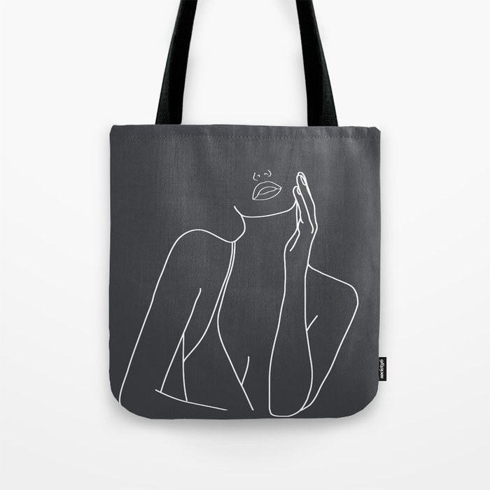 Minimal Line Art of a Woman Tote Bag