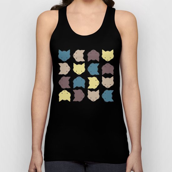 Pastel cat faces Unisex Tank Top