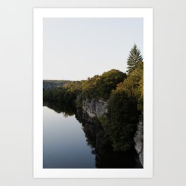 Mirror river view of the Ardeche river in France. Fine Wall art Travel Photography. Art Print