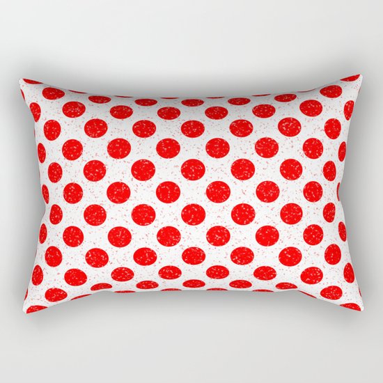 Polka Dot Red and White Pattern Rectangular Pillow