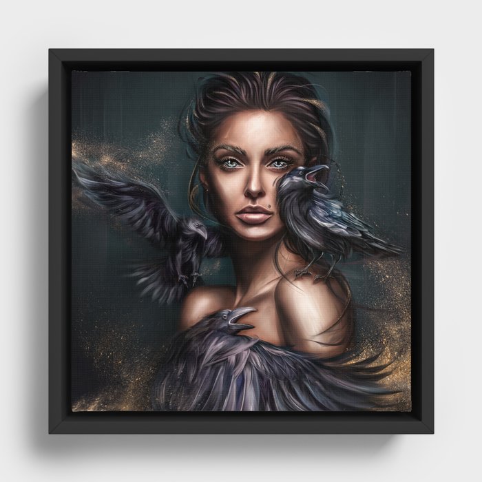 Diamond Woman Framed Canvas