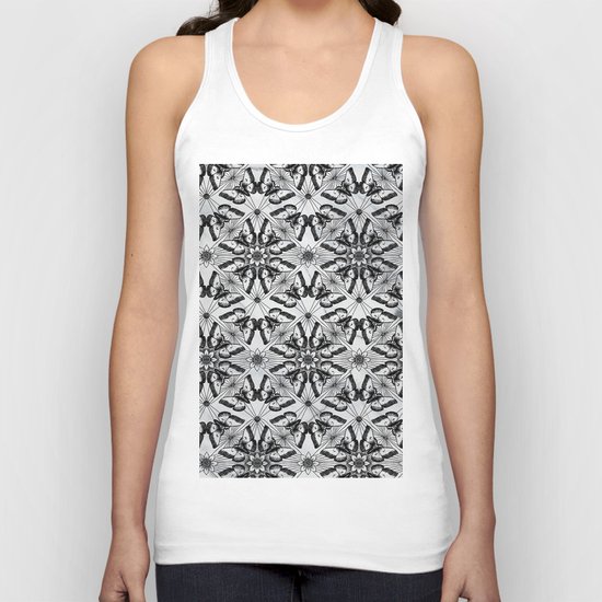 Marble black butterfly pattern Unisex Tank Top