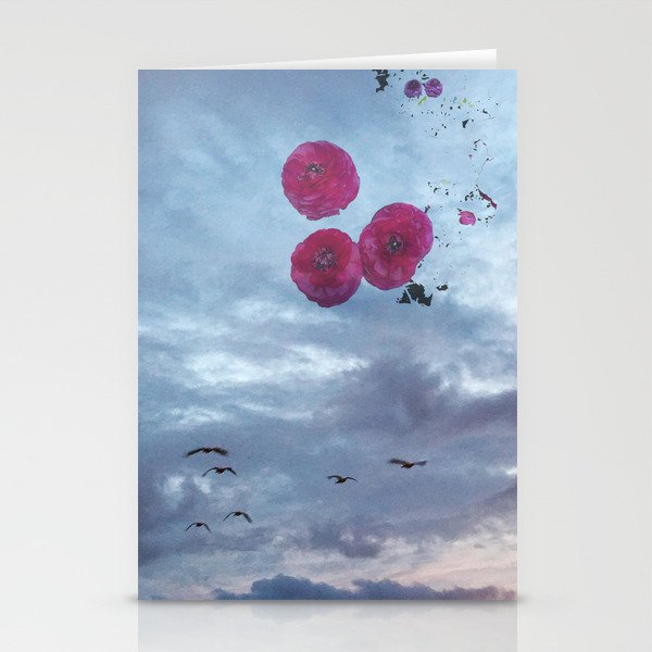 Floating Flowers Stationery Cards