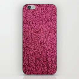 Burgundy Ruched Vintage Fabric Texture iPhone Skin