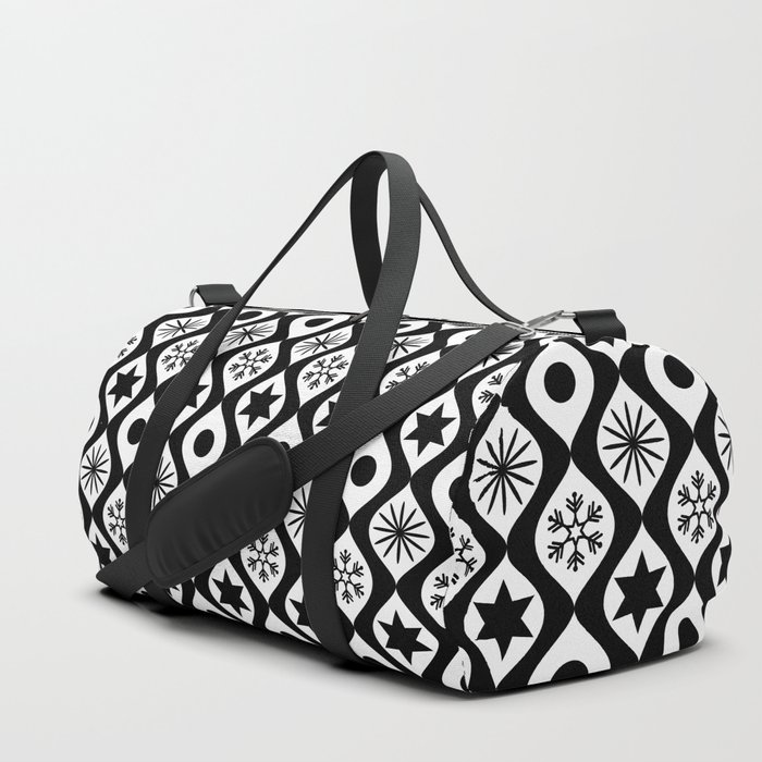 Black Retro Christmas Pattern Duffle Bag