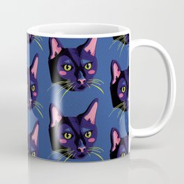 Graphic Cat Head - Blue Palette Mug