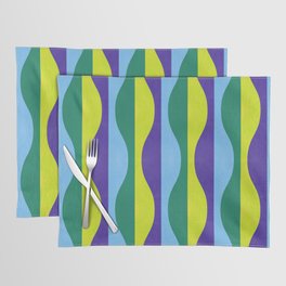 Bold Geometric Moroccan Pattern Blue Yellow Placemat